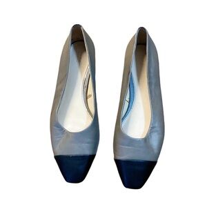 Zara woman two tone leather flats shoes